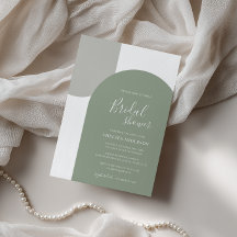 Minimal Elegant Boho Arch Sage Green Bridal Shower