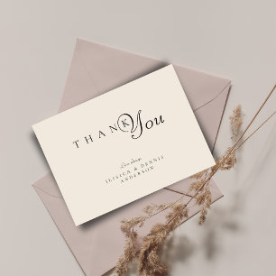 Minimal Elegant Boho Typography Script Wedding Thank You Card
