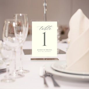 Minimal Elegant Calligraphy Script Table Number
