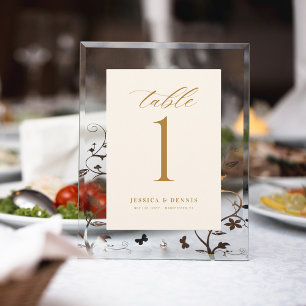 Minimal Elegant Calligraphy Script Table Number