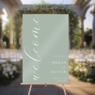 Minimal Elegant Calligraphy Script Wedding Welcome Acrylic Sign