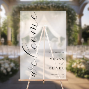 Minimal Elegant Calligraphy Script Wedding Welcome Acrylic Sign