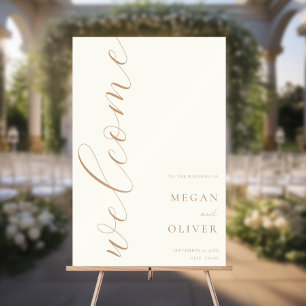 Minimal Elegant Calligraphy Script Wedding Welcome Acrylic Sign