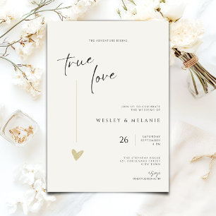 Minimal Elegant Calligraphy Typo Wedding  Invitation
