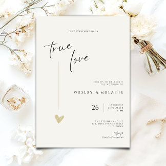 Minimal Elegant Calligraphy Typo Wedding  Invitation