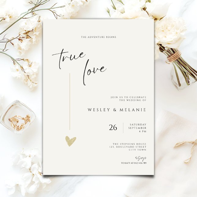 Minimal Elegant Calligraphy Typo Wedding  Invitation (Creator Uploaded)