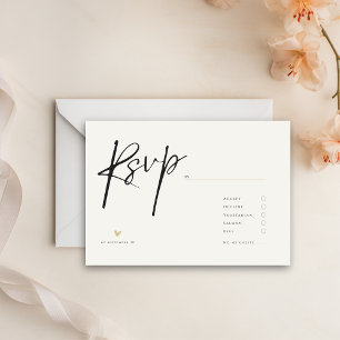 Minimal Elegant Calligraphy Typo Wedding  RSVP Card