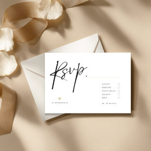 Minimal Elegant Calligraphy Typo Wedding  RSVP Card