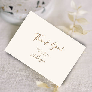 Minimal Elegant Chic Boho Handwritten Wedding Thank You Card