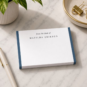 Minimal Elegant Chic Navy Blue Sticky Post-it Notes