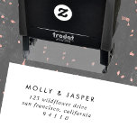 Minimal Elegant Chic Typography Return Address Self-inking Stamp<br><div class="desc">A stylish minimal return address stamp with classic typography in black. The text can be easily customised for a personal touch. A simple,  minimalist and contemporary design to stand out from the crowd!</div>