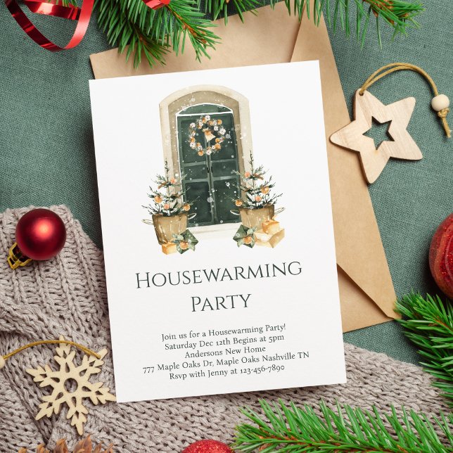 Minimal Elegant Christmas Winter Housewarming  Invitation (Creator Uploaded)