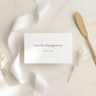 Minimal Elegant | Classic Black & White Place Card