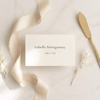 Minimal Elegant | Classic Black & White Place Card