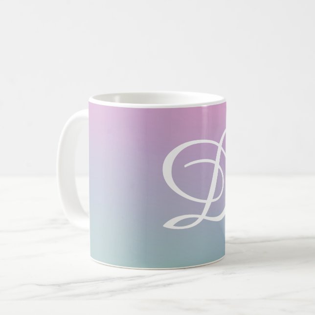 minimal elegant Colourful gradient retro pattern Coffee Mug (Front Left)