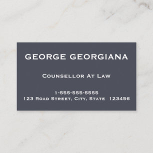 Minimal & Elegant Counsellor At Law Business Card