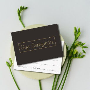 Minimal Elegant Dark Beauty Gift Certificate