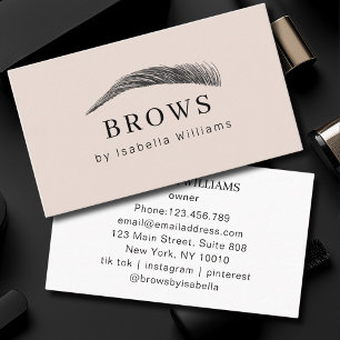 Minimal Elegant Eyebrow Salon  Business Card