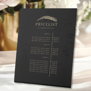 Minimal Elegant Eyebrow Salon Pricelist Pedestal Sign