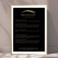 Minimal Elegant Eyebrow Salon Pricelist