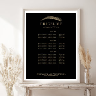 Minimal Elegant Eyebrow Salon Pricelist Poster