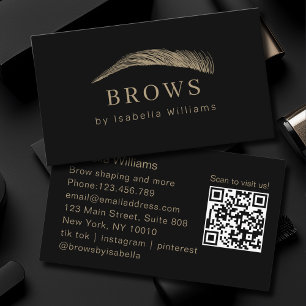 Minimal Elegant Eyebrow Salon QR-Code Business Card