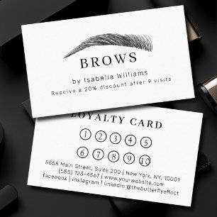 Minimal Elegant Eyebrow Salon Salon Loyalty Business Card