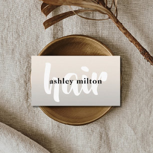 Minimal Elegant Faux Silver Hair Stylist Business Card