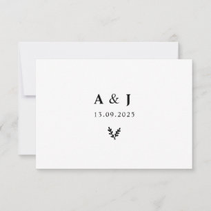 Minimal Elegant Floral Botanical Monograms Wreath RSVP Card