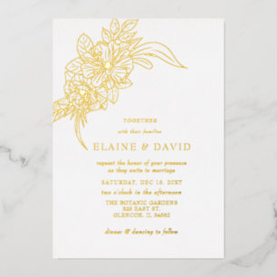 Minimal Elegant Floral Sketch Wedding