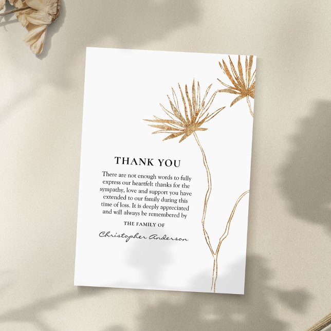 Minimal Elegant Funeral Sympathy Thank You Card (Creator Uploaded)