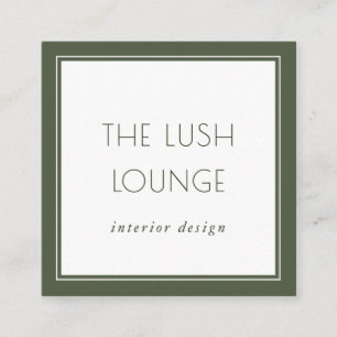 Minimal Elegant Green Frame Border Business Card