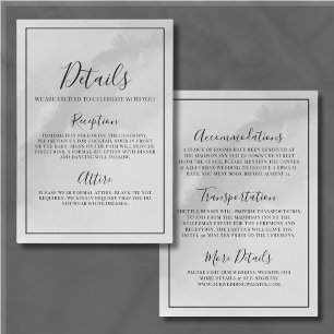 Minimal Elegant Grey Wedding Details Enclosure Card