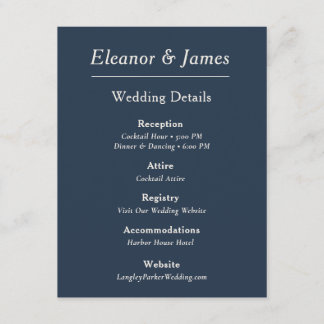 Minimal Elegant Harbour Blue Details Card