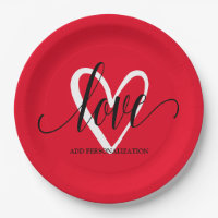 Minimal Elegant Heart on Red