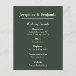 Minimal Elegant Hunter Green Details Card