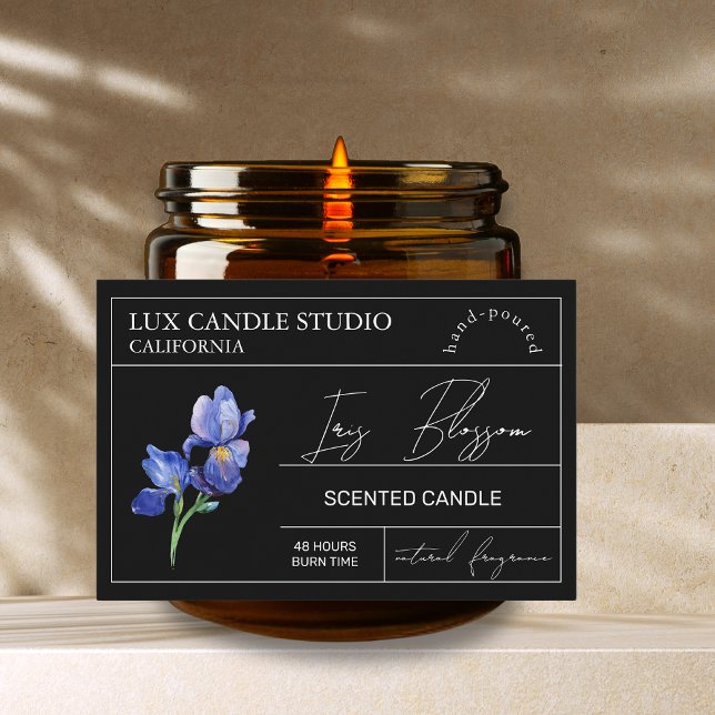 Minimal Elegant Iris Candle Jar Label (Creator Uploaded)