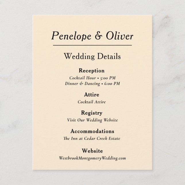 Minimal Elegant Ivory Details Card (Front)