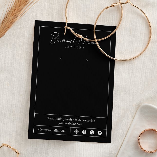 Minimal Elegant Jewellery Earring Display Card Bla (Creator Uploaded)