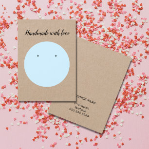 Minimal Elegant Kraft Light Blue Earring Card