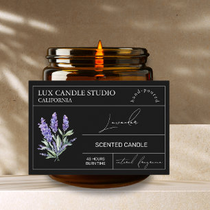 Minimal Elegant Lavender Candle Jar Label