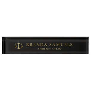 Minimal Elegant Lawyer Attorney Nameplate