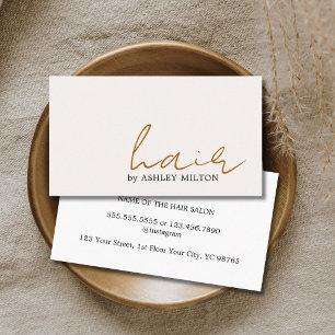 Minimal Elegant Light Pastel Hairstylist Business Card