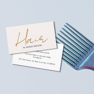 Minimal Elegant Light Pastel Hairstylist  Business Card