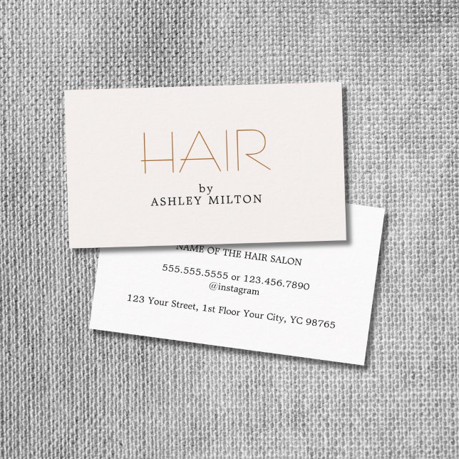 Minimal Elegant Light Pastel Hairstylist Business Card (Creator Uploaded)