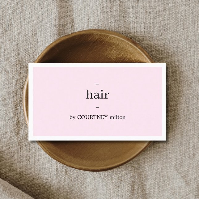 Minimal Elegant Light Rose White Hairstylist  Business Card (Creator Uploaded)