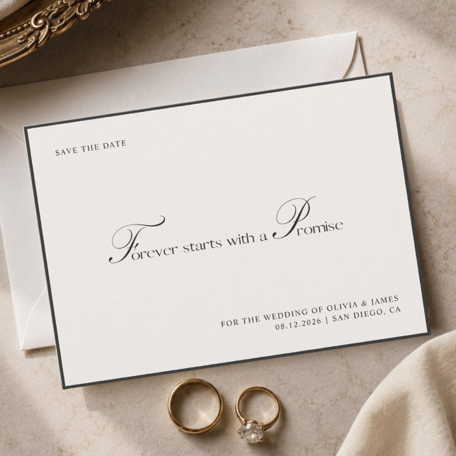 Minimal Elegant Luxury Script Wedding Save The Date (Creator Uploaded)