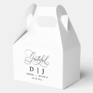 Minimal Elegant Luxury White & Black Wedding  Favour Box