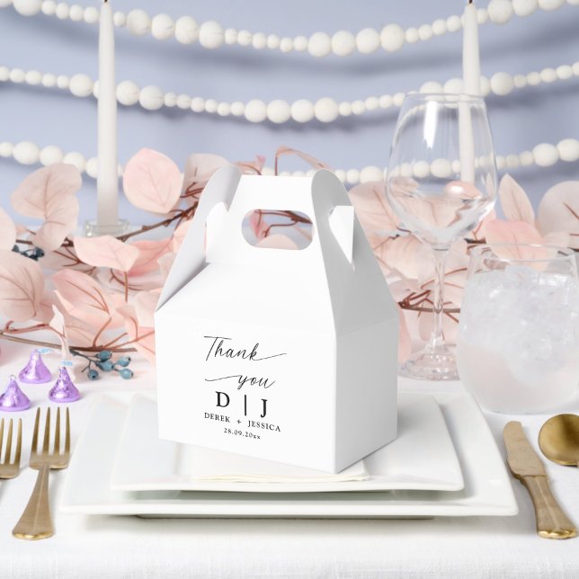 Minimal Elegant Luxury White & Black Wedding  Favour Box (Creator Uploaded)