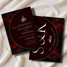 Minimal & Elegant Maroon Islamic Muslim Wedding